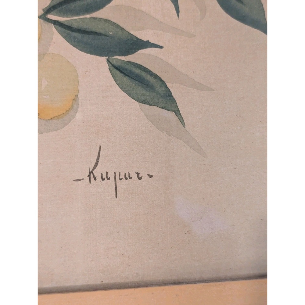 Ruben Kupur VTG Art Deco Gouache Floral Fruit Still Life Painting Framed Signed - Picture 3 of 7